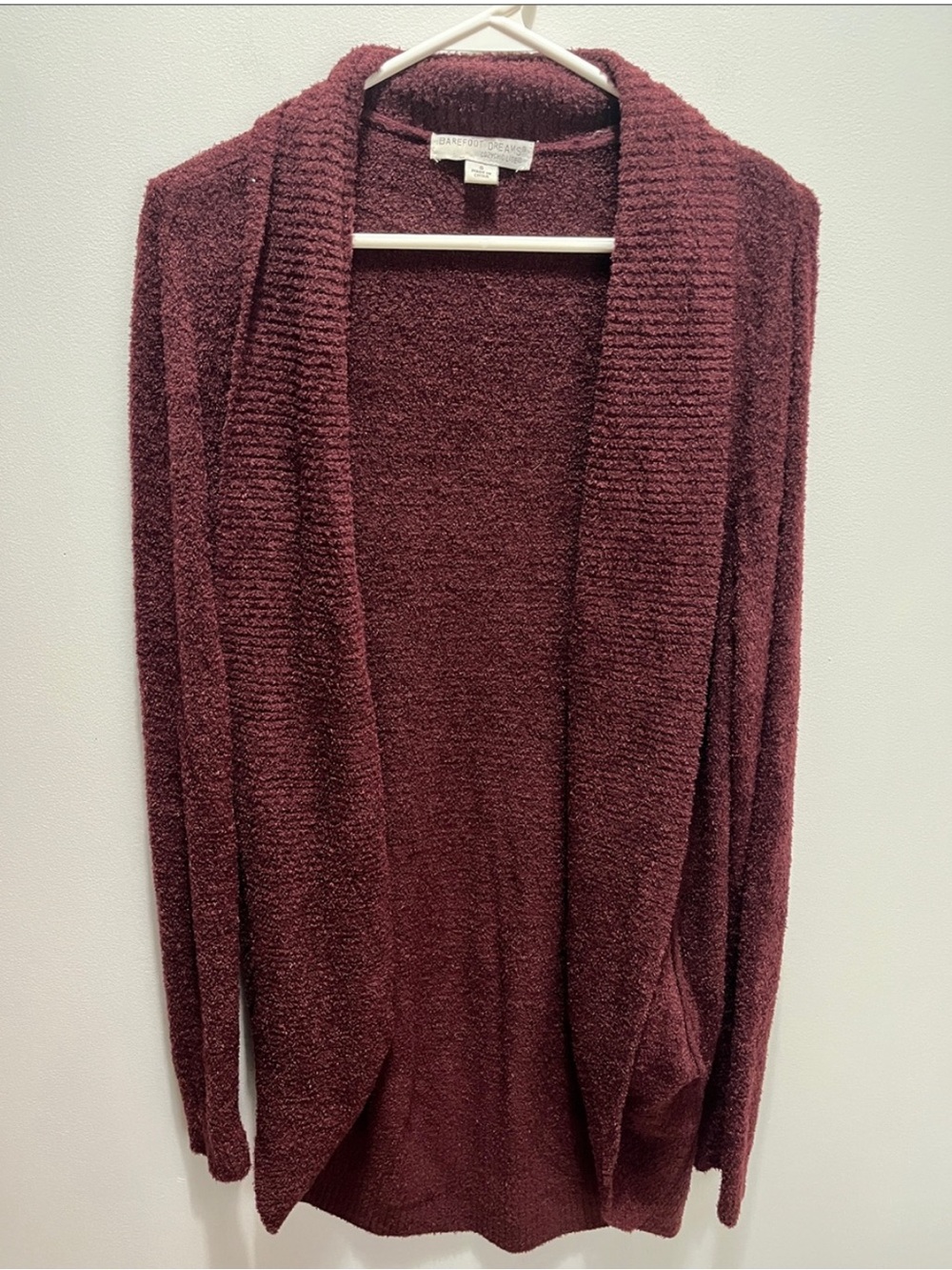 Barefoot Dreams Long Line Maroon Sweater Size Small